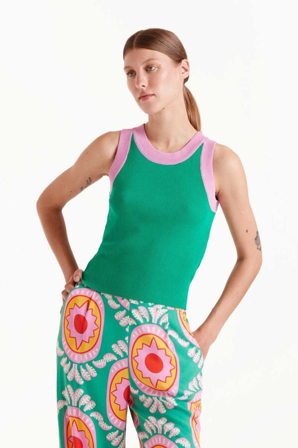 52/C10354 plekto prasino top me roz leptomeries compania fantastica