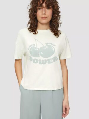 2162945.02D0 gynaikeio kontomaniko crop t-shirt s'oliver ecru me kerasia