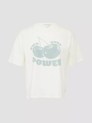 2162945.02D0 gynaikeio kontomaniko crop t-shirt s'oliver ecru me kerasia