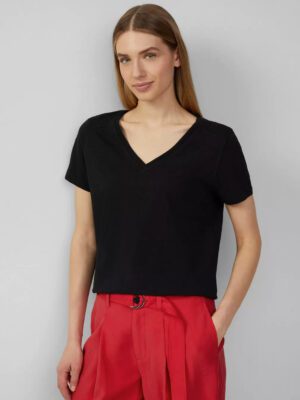 2165872.9999 gynaikeio cotton t-shirt s'oliver me V laimokopsi se mavro xroma