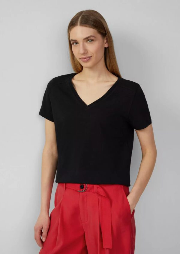 2165872.9999 gynaikeio cotton t-shirt s'oliver me V laimokopsi se mavro xroma