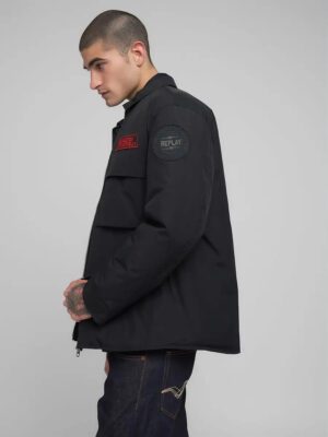 M8471.000.85328.098 andriko replay jacket me giaka gia kai patch grammata