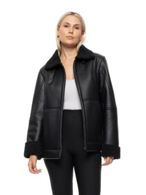 54-101-061 gynaikeio splendid konto jacket dermatinis me mavri goynini ependish