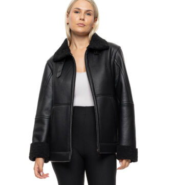 54-101-061 gynaikeio splendid konto jacket dermatinis me mavri goynini ependish