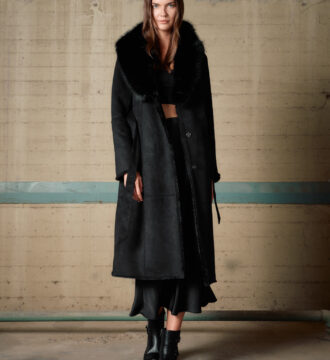 54-101-071 gynaikeio makry palto biston kastor me synthetiki gouna