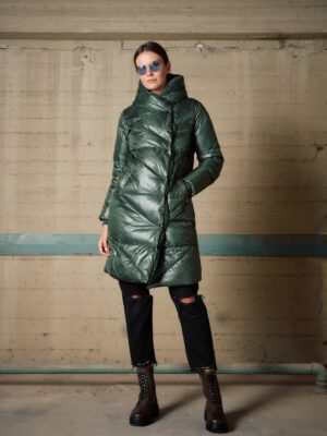 54-101-098 gynaikeio biston palto se prasino xroma