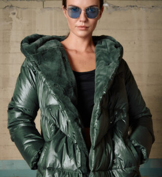 54-101-098 gynaikeio biston palto se prasino xroma