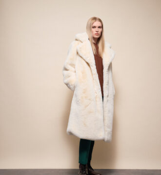 54-101-110 splendid makry palto apo synthetiki goyna se ekrou xroma