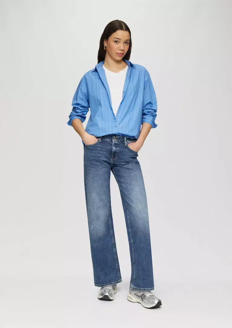 CATIE JEAN S’OLIVER: slim fit / mid rise / wide leg 2163062 gynaikeio jean panteloni catie s'oliver se steni grammi me fardy podi