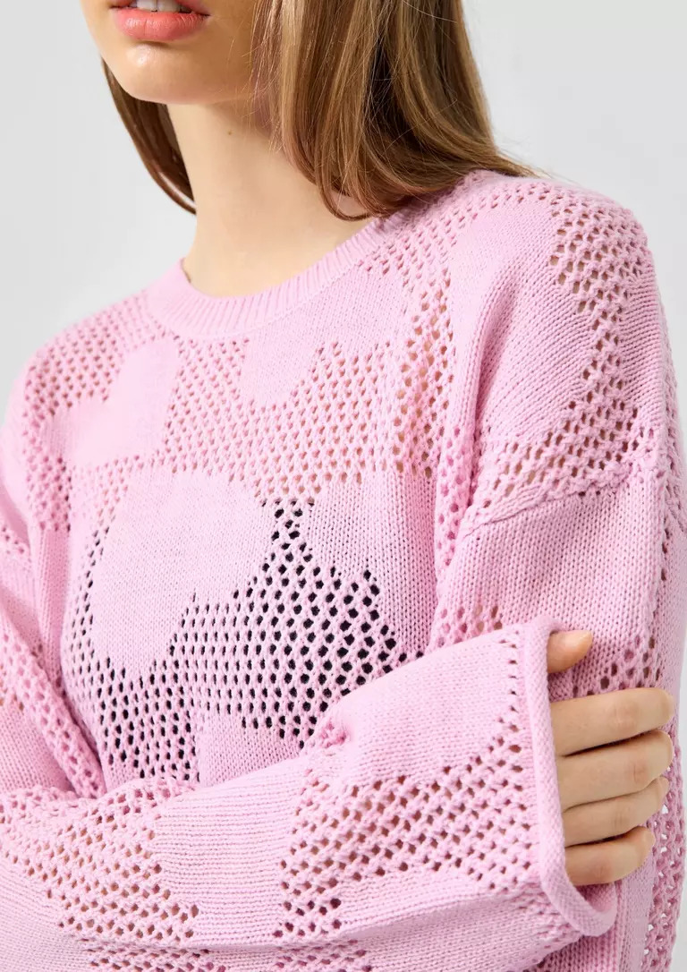 ΠΛΕΚΤΗ ΜΠΛΟΥΖΑ S’OLIVER 2177596.41X0 gynaikeia plekth mployza s'oliver se rox xroma me sxedio kardias