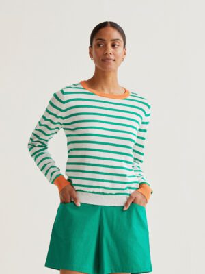 61C/10405 gynaikeia rige mployza compania fantastica me prasini riga kai portokali leptomereies