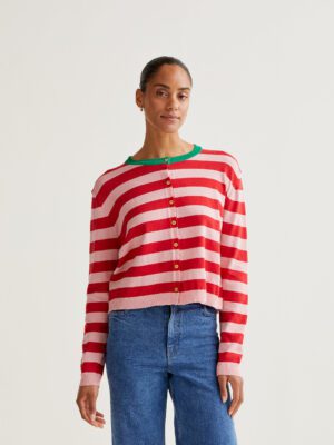 61C/10416 gynaikeia plekti zaketa compania fantastica me kokkini kai riz riga kai prasinh leptomereia