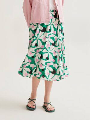 61C/11012 midi fousta compania fantastica se prasino floral print