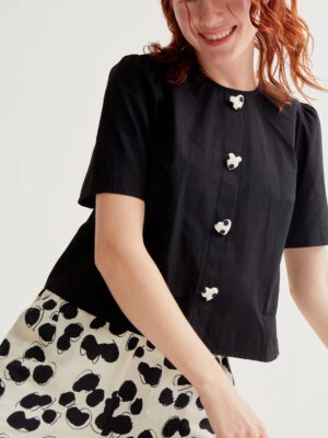 61C/11033 gynaikeio poukamiso compania fantastica mavro me krifa koumpia se sxima kardias