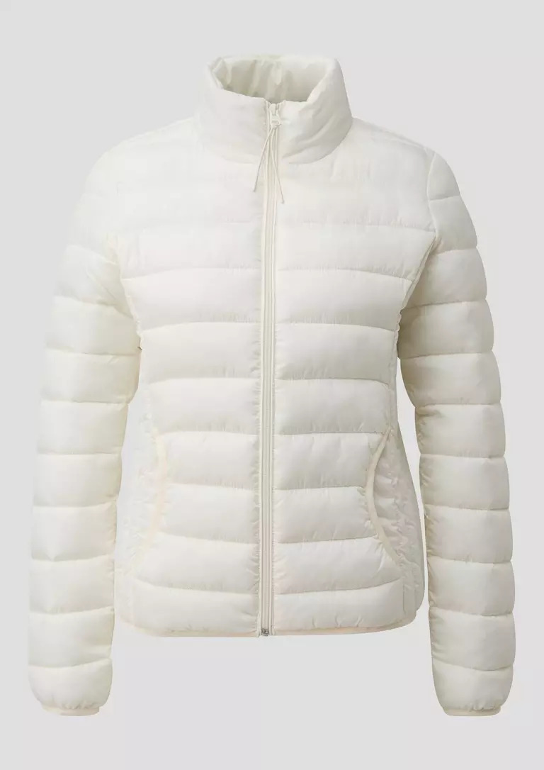 QUILTED JACKET S’OLIVER 2173777.0200 gynaikeio epoxiko mpoyfan s;oliver me lefko xroma