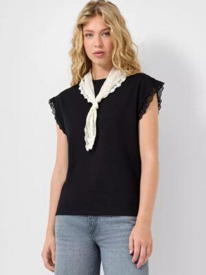 2178474 gynaikeia mployza s'oliver me dantela sto maniki se mavro xrona kao oversized fit