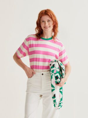 61C/42018 roz rige t-shirt compania fantastica me prasini leptomeria sti laimokopsi