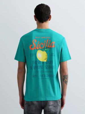 M3378.000.23608P.969 andriko t-shirt replay with sicily back print se prasiko xroma