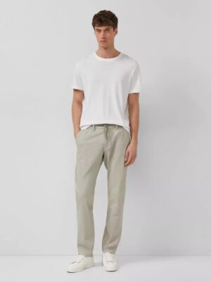 2176093 andriko chinos panteloni s'oliver me elastiki mesh se ekru xroma