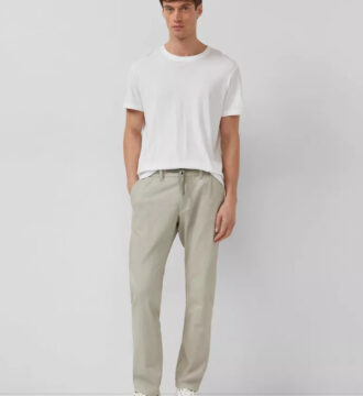 2176093 andriko chinos panteloni s'oliver me elastiki mesh se ekru xroma