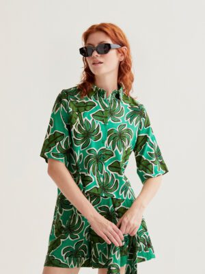61C/43002 kontomaniko poykamiso me palm tree print foinikes
