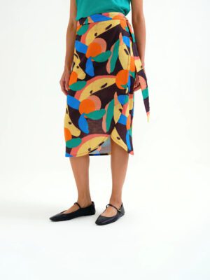 62C/41101 midi fousta me tutti frutti print compania fantastica