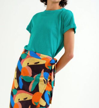 62C/41101 midi fousta me tutti frutti print compania fantastica