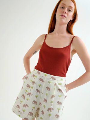 62C/41112 psilomeso vamvakero shorts compania fantastica me print elefantes kai foinikes