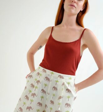 62C/41112 psilomeso vamvakero shorts compania fantastica me print elefantes kai foinikes