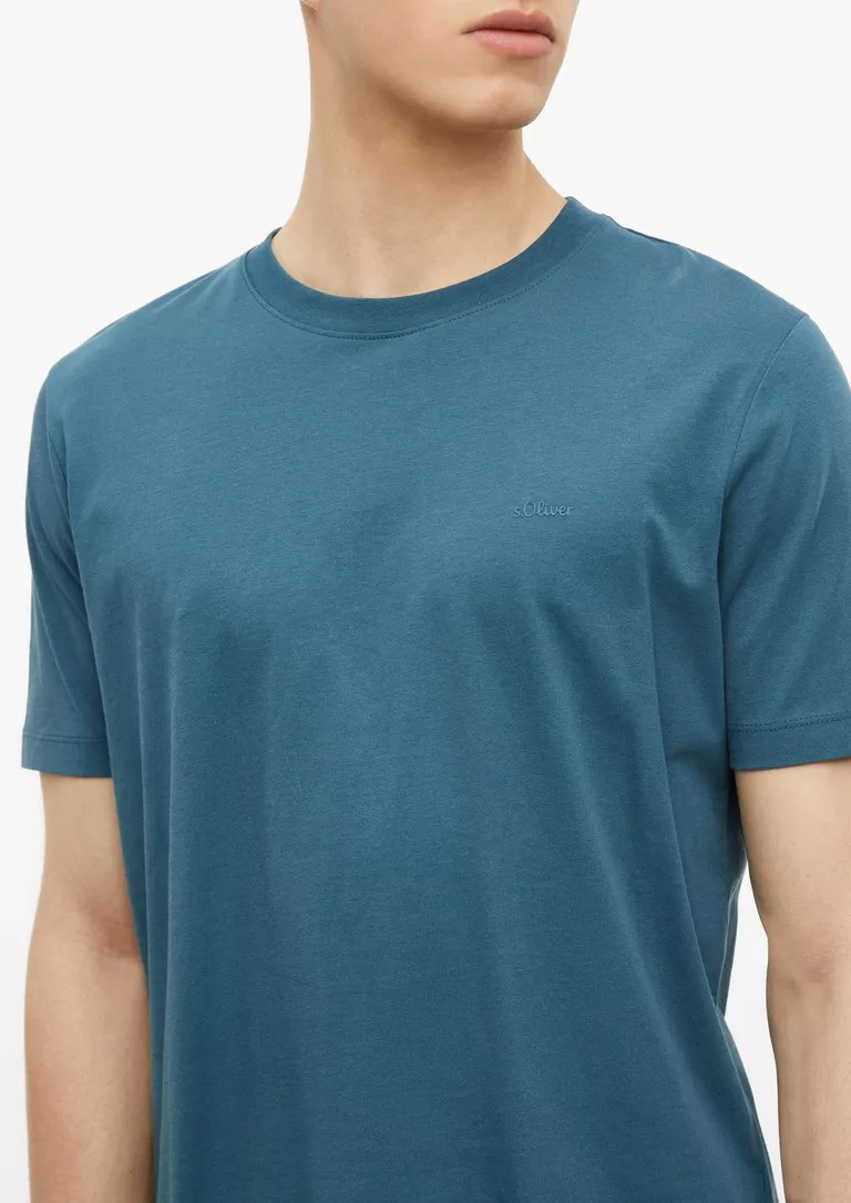 T-SHIRT S’OLIVER 2178919.5548 andriko monoxromo kontomaniko t-shirt s'oliver se petrol xroma
