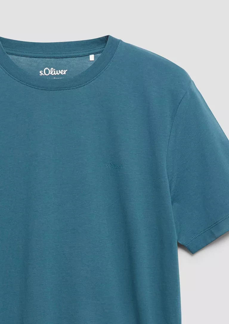 T-SHIRT S’OLIVER 2178919.5548 andriko monoxromo kontomaniko t-shirt s'oliver se petrol xroma