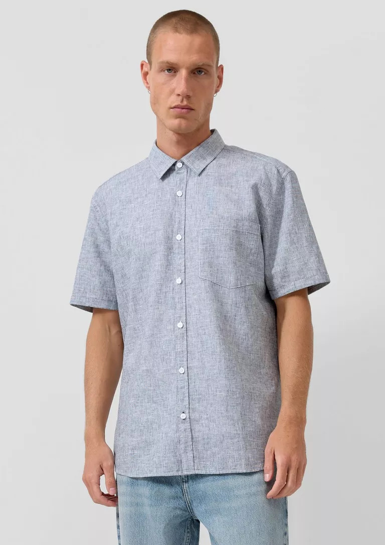 ΛΙΝΟ ΚΟΝΤΟΜΑΝΙΚΟ ΠΟΥΚΑΜΙΣΟ S’OLIVER: Regular Fit 2175224.58W0 ndriko kontomaniko lino poykamiso me tsepaki se mple xroma