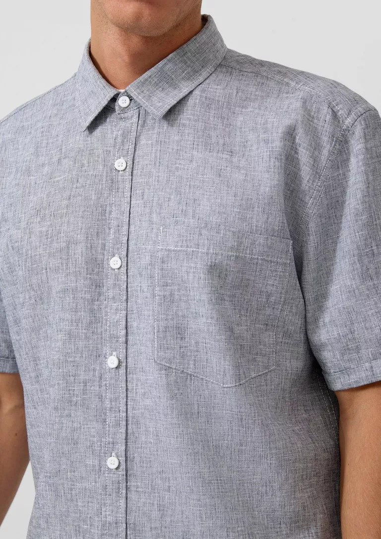 ΛΙΝΟ ΚΟΝΤΟΜΑΝΙΚΟ ΠΟΥΚΑΜΙΣΟ S’OLIVER: Regular Fit 2175224.58W0 ndriko kontomaniko lino poykamiso me tsepaki se mple xroma