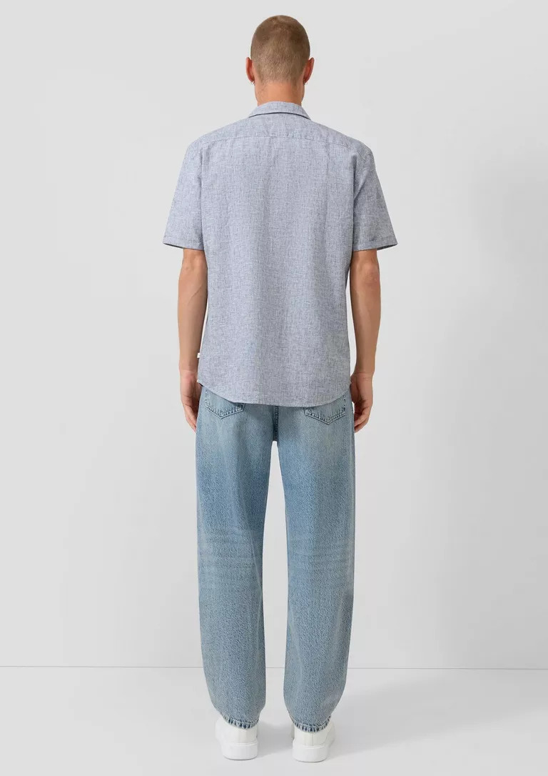 ΛΙΝΟ ΚΟΝΤΟΜΑΝΙΚΟ ΠΟΥΚΑΜΙΣΟ S’OLIVER: Regular Fit 2175224.58W0 ndriko kontomaniko lino poykamiso me tsepaki se mple xroma