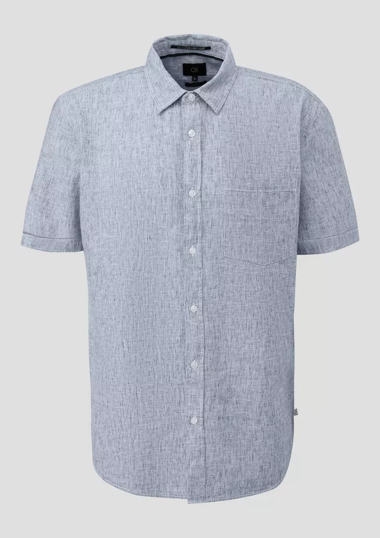 ΛΙΝΟ ΚΟΝΤΟΜΑΝΙΚΟ ΠΟΥΚΑΜΙΣΟ S’OLIVER: Regular Fit 2175224.58W0 ndriko kontomaniko lino poykamiso me tsepaki se mple xroma