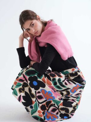 63C12011 midi floral fousta compania fantastica
