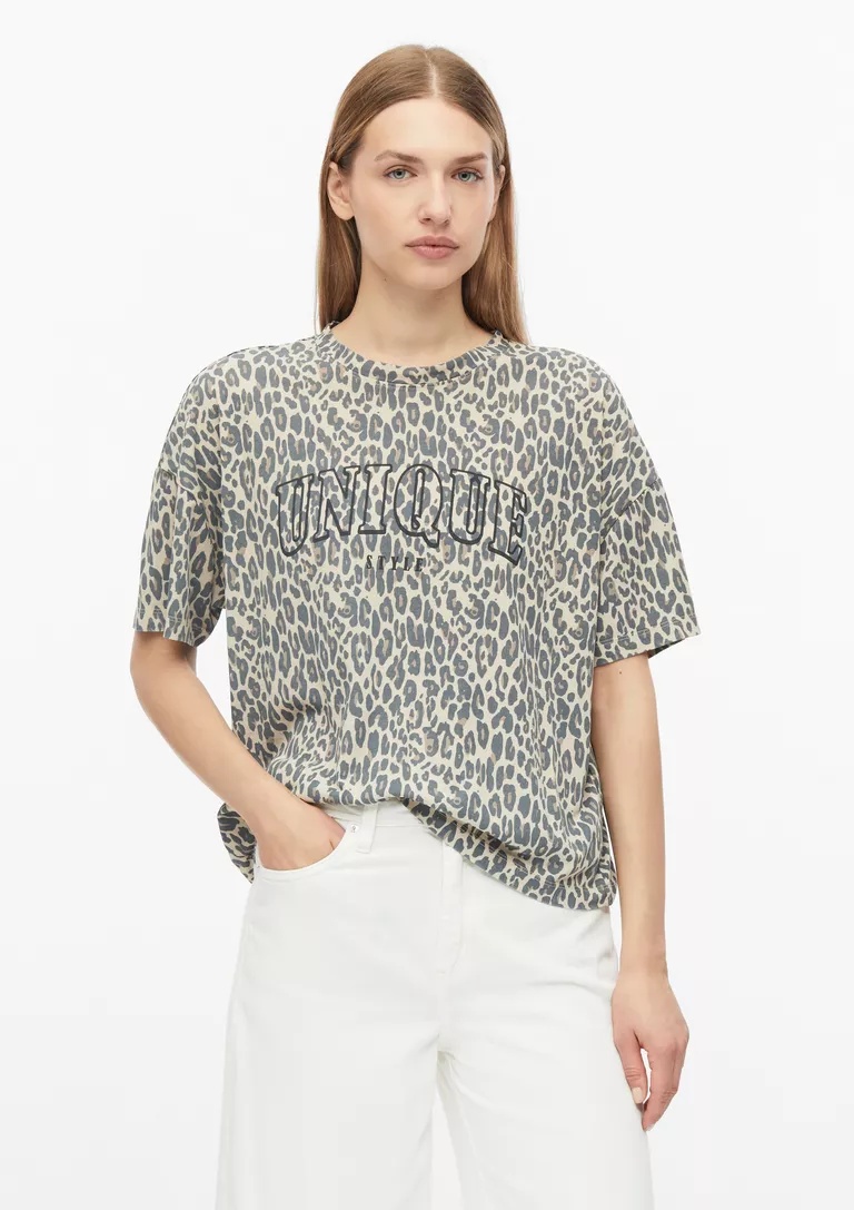 T-SHIRT S’OLIVER 2180632 gynaikeio oversized t-shirt leopard print s'oliver