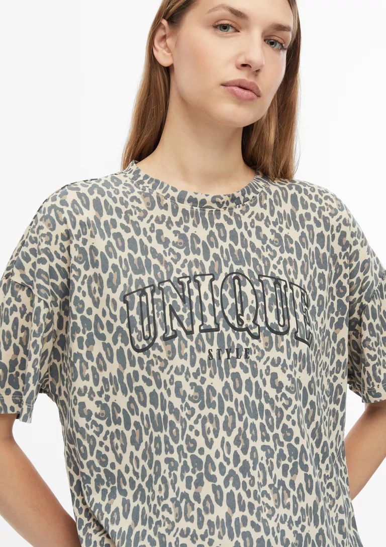 T-SHIRT S’OLIVER 2180632 gynaikeio oversized t-shirt leopard print s'oliver