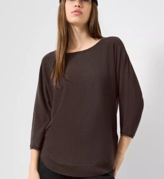2182060.8945 gynaikeia plekti mployza apo viscose me 3/4 maniki s'oliver kafe