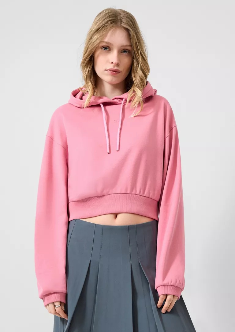 CROPPED ΦΟΥΤΕΡ S’OLIVER 2183435 gynaikeio cropped foyter me koukoula s'oliver se roz xroma