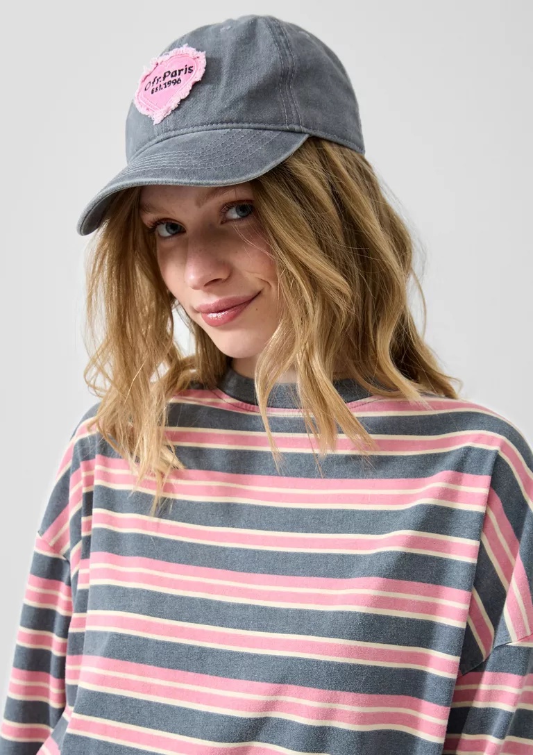 ΡΙΓΕ ΜΠΛΟΥΖΑ S’OLIVER: Oversized 2183451.98G0 rige oversized gynaikeio makrimaniko t-shirt s;oliver