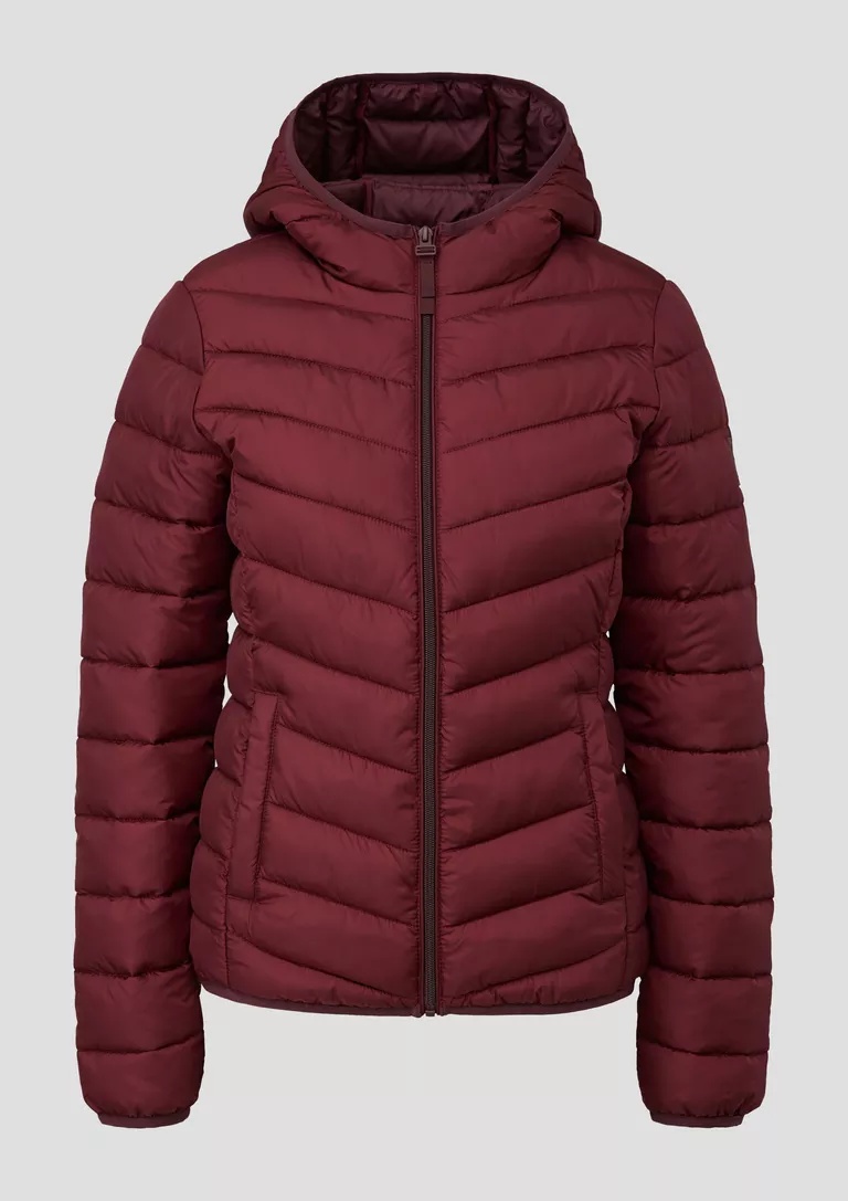 QS LIGHTWEIGHT QUILTED JACKET WITH HOOD S’OLIVER 2179009 gynakeio elefri kapitone mpoyfan s'oliver se mpornto xroma