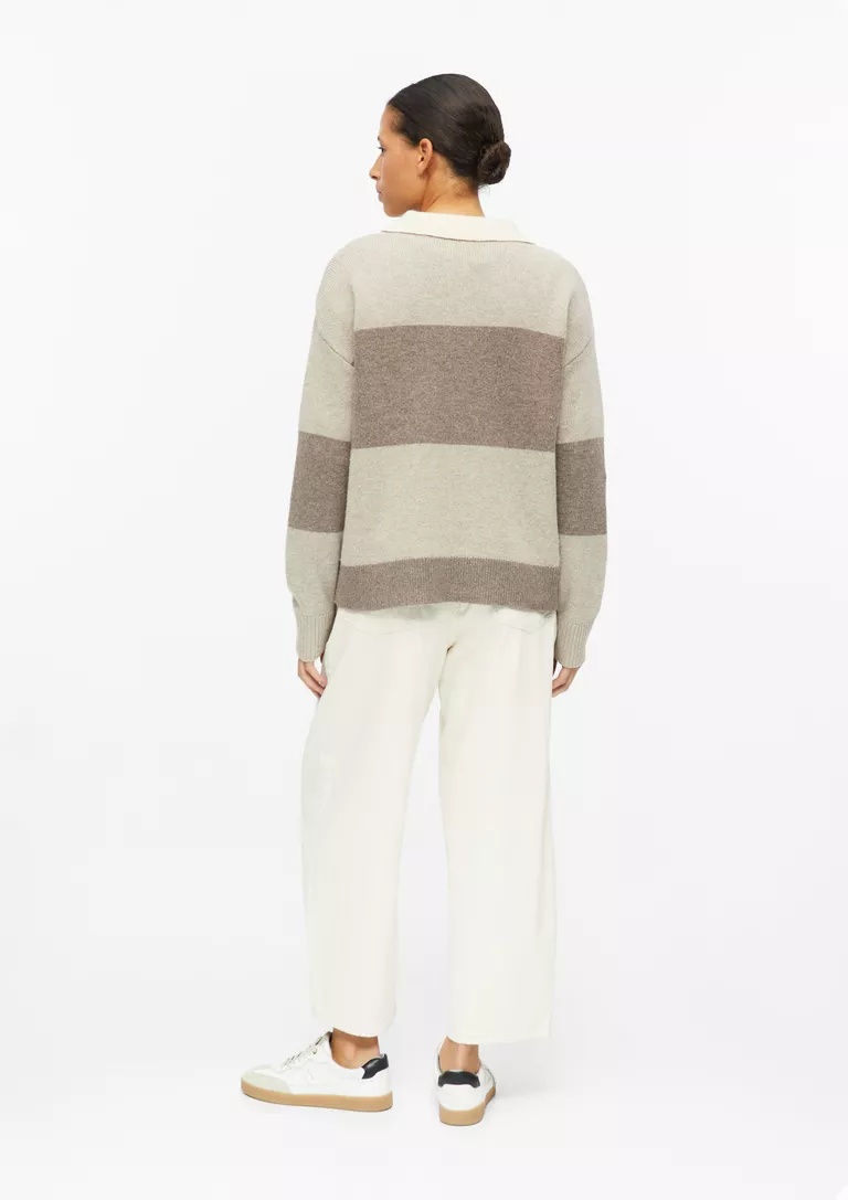 KNITTED WITH POLO COLLAR S’OLIVER 2182170 gynaikeia plekti blousa me giaka kai riga s'oliver