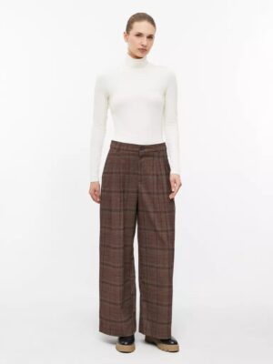 2182728 gynaikeio karo panteloni s'oliver se kafe apoxrosi high rise kai wide leg