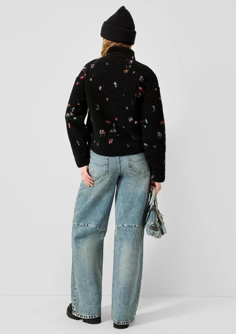 FLUFFY TEDDY JACKET WITH ALL OVER PRINT S’OLIVER 2184455 teddy jacket with all over print s'oliver