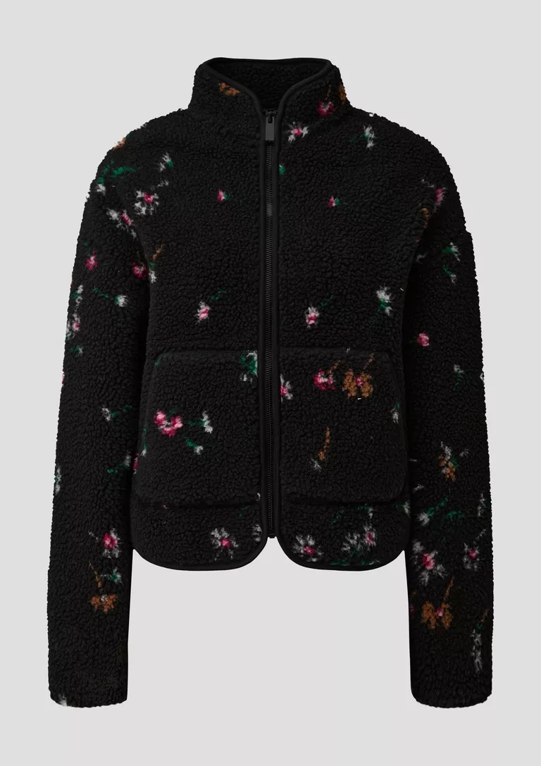 FLUFFY TEDDY JACKET WITH ALL OVER PRINT S’OLIVER 2184455 teddy jacket with all over print s'oliver