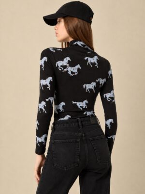 64C/101107 slim fit t-shirt with allover horse print compania fantastica