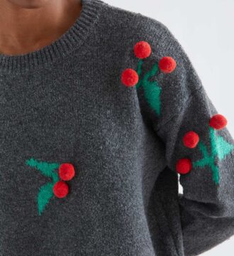 64C/10476 plekti mplousa me pompoms se sxedio kerasia compania fantastica